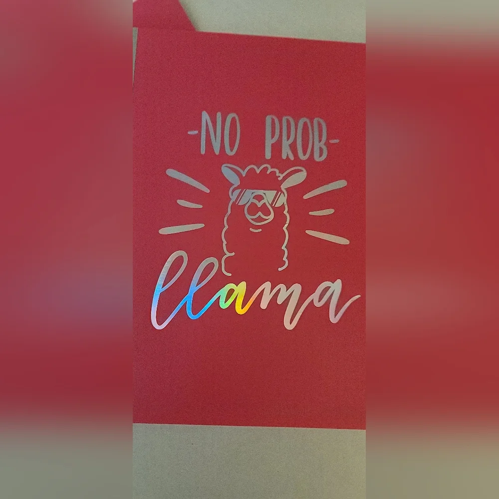 School supplies 2 pink holographic print notepads No Prob Llama composition Book